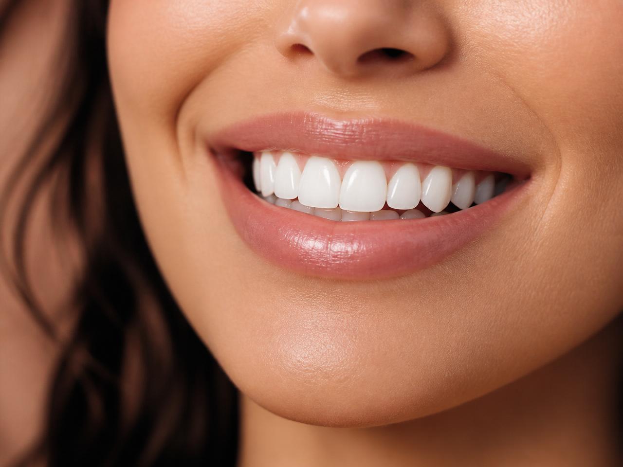 Close-up of a radiant, naturally bright white smile